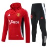 Manchester United Hoodie Felpe da Allenamento 2024-25 Rossa per Uomo